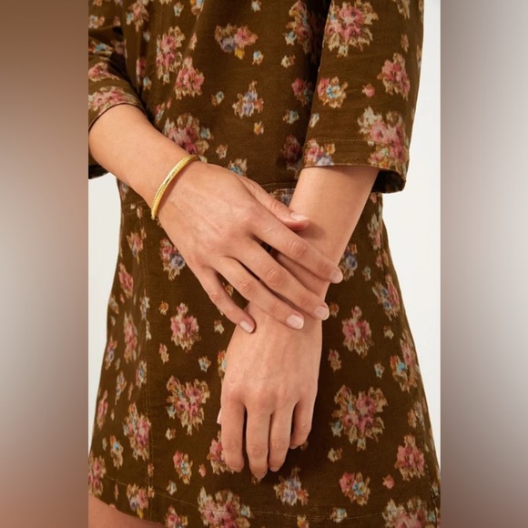 Tuckernuck Hazel Floral Corduroy Mini Dress S Brown Clifton Fall Floral NWT - Picture 4 of 15